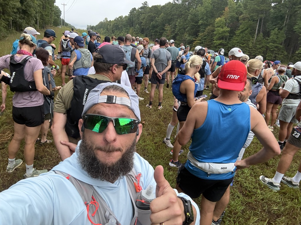 Nick at the start line of the Rebecca Mountain 50 Miler